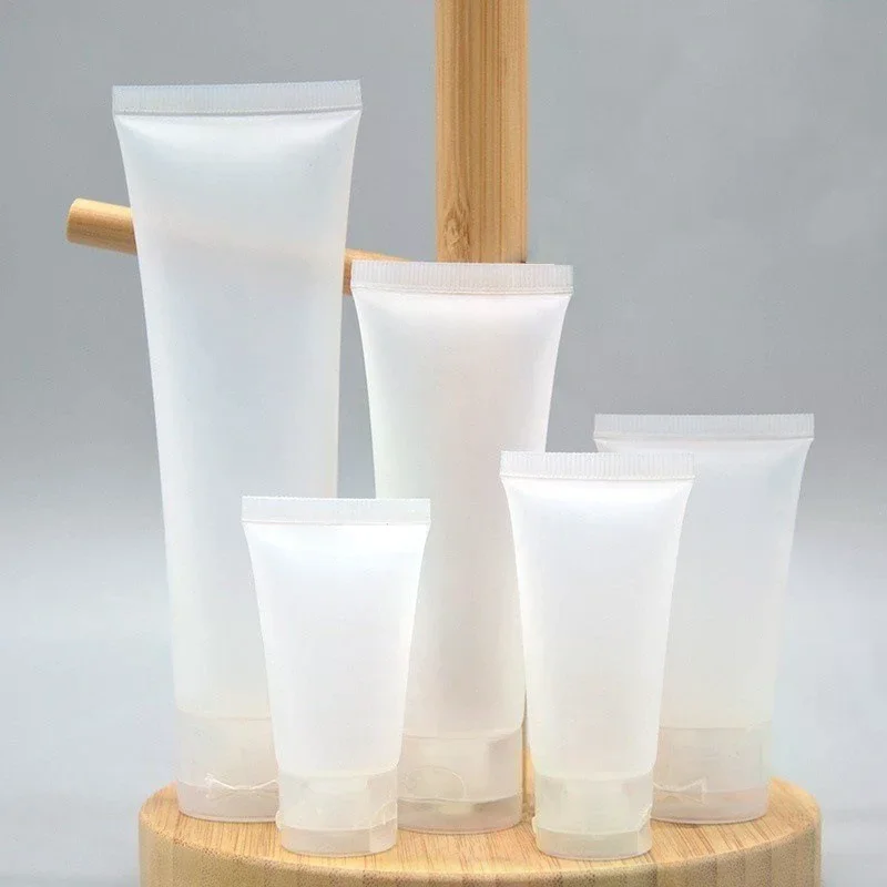 10 szt. Puste tubki do wyciskania 15ml-100ml, pojemniki PE na błyszczyk, butelki na próbki, tubki wielokrotnego użytku na błyszczyk, krem, pojemniki DIY