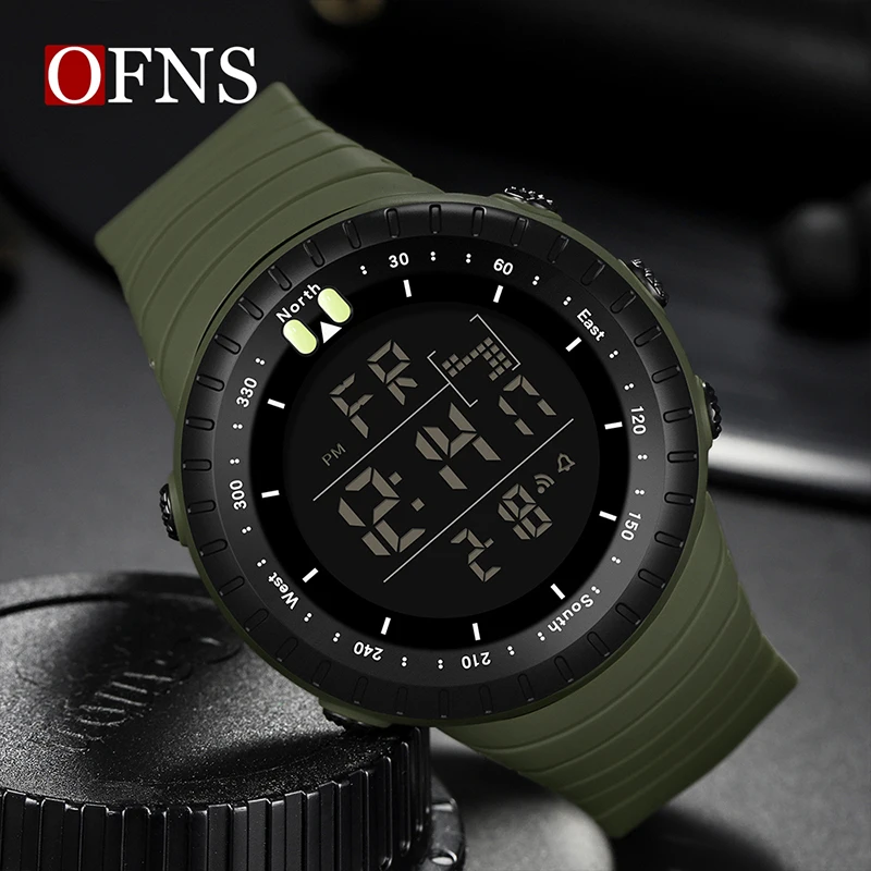 OFNS Top Men\'s Electronic Watches Outdoor Sport Military Digital Watch 50M Waterproof Wristwatch For Men Clock Relogio Masculino