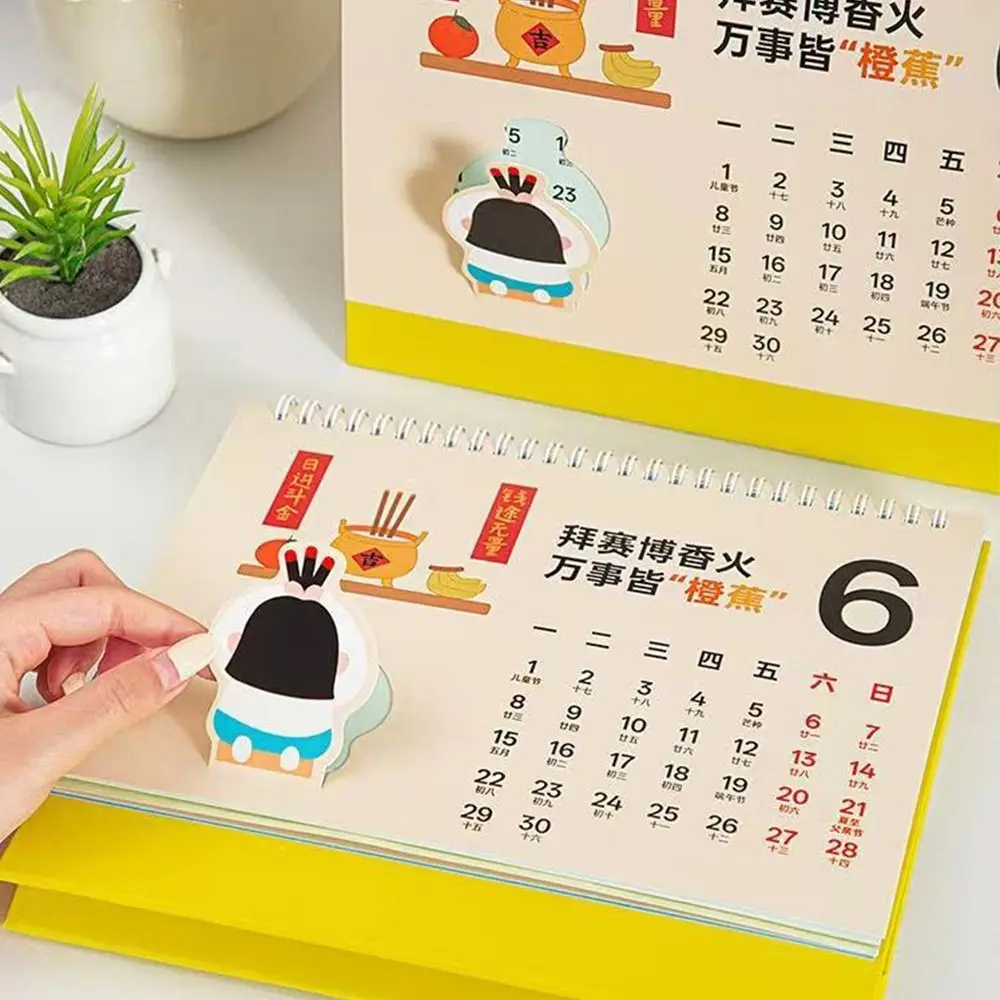 Kawaii 2026 Calendar To Relieve Stress Desktop Decoration 365 Days Planner Sheet Simple Schedule Organizer Office Supplies