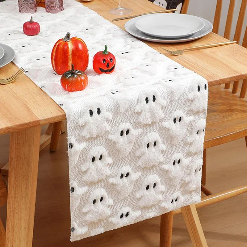 

Luxury-Style Pumpkin Embroidered Black Eye-Ghost Embroidered Three-Dimensional Table Flag Table Decoration For Parties