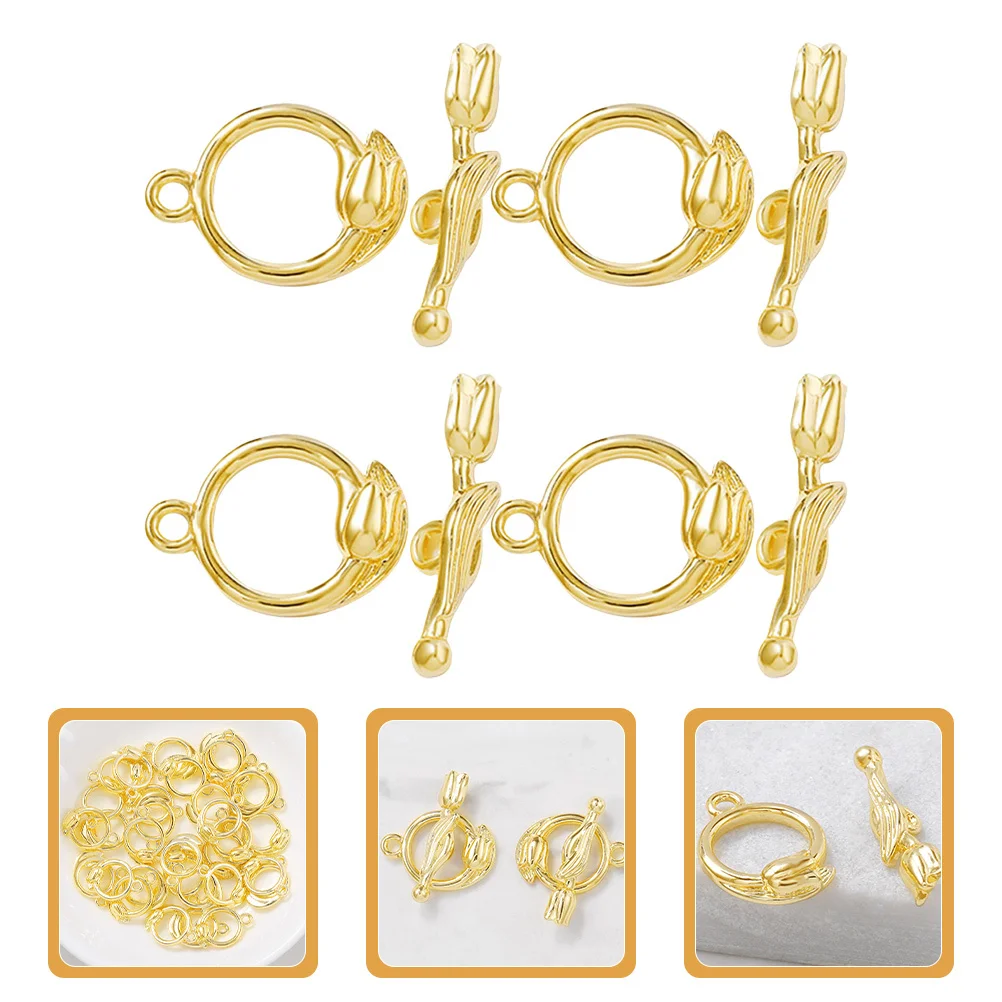 

4Sets Copper Toggle Clasps for Jewelry Making DIY Bracelet Clasp Closure Necklaces Anklets Scrapbooks Portable Smooth Surface