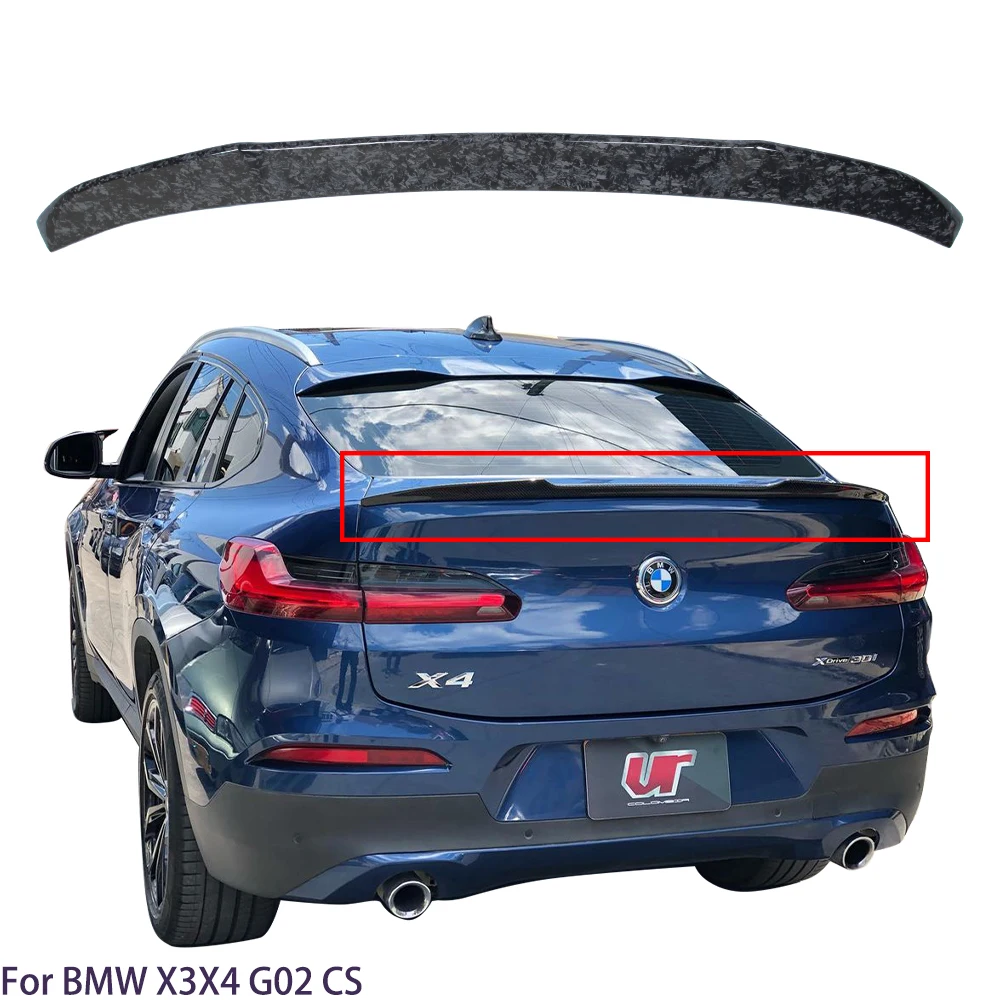 

For BMW X4 G02/X4M F98 CS Style Real Forged Carbon Fiber Material Rear Spoiler Trunk Wing 2019-2025