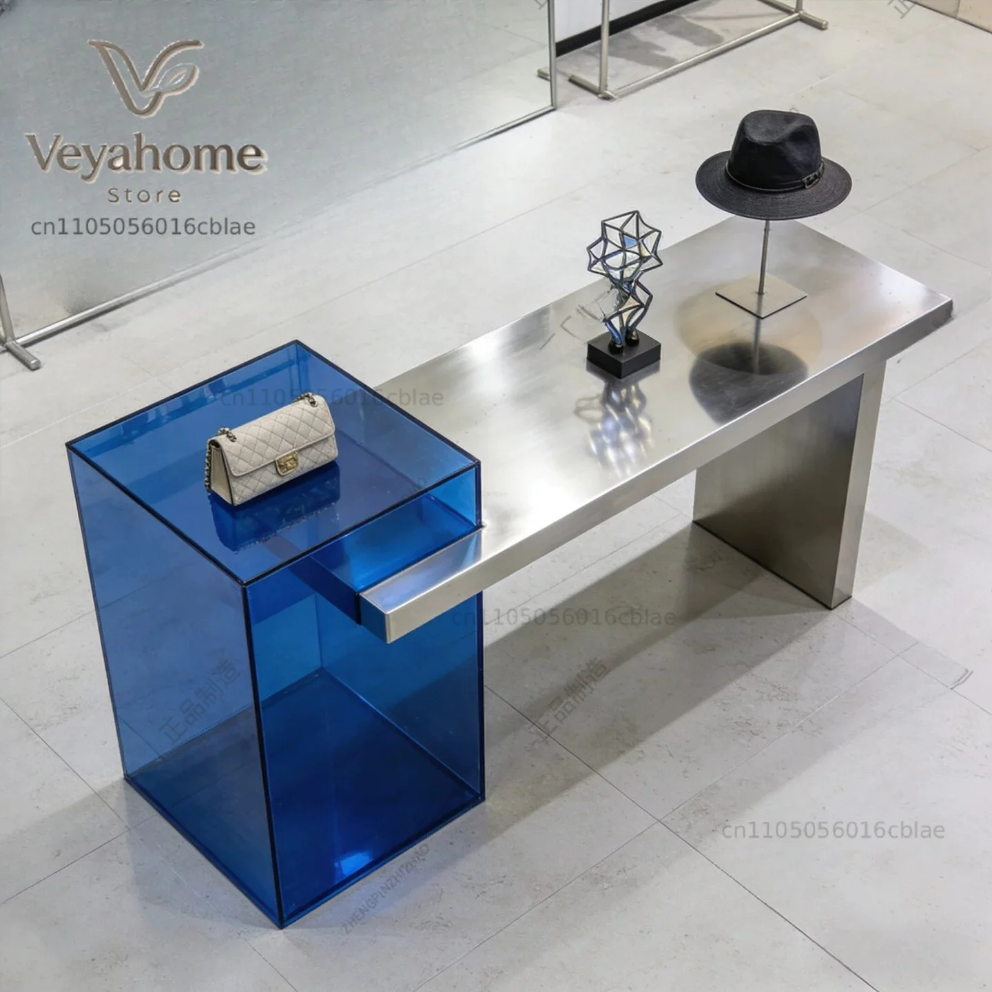 Creative Stainless Steel Nakajima Display Table Clothing Store Acrylic Display Table Ornament Jewelry Display Props Water Table