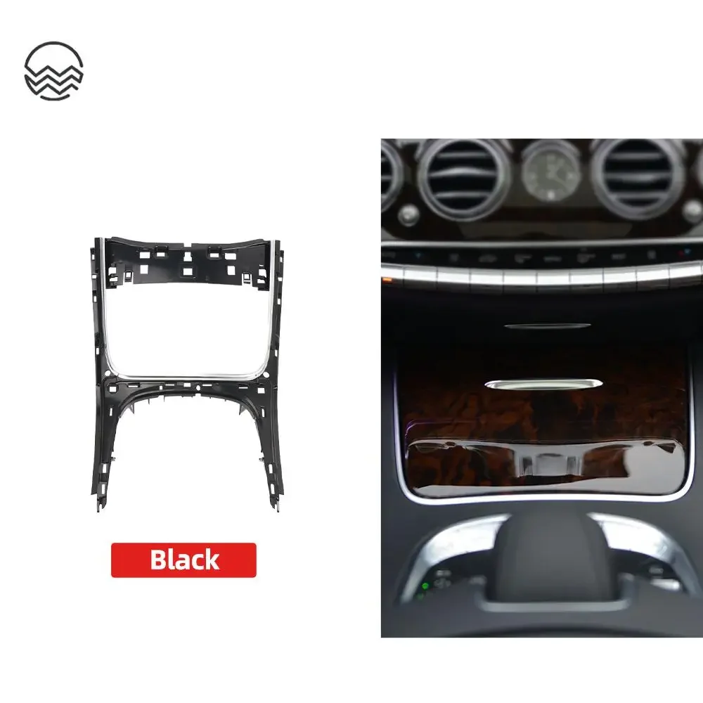 W222 Armrest box Ashtray Cup Holder Chrome Frame Console Center Electroplated Silver Cover Trim For Mercedes Benz S Class