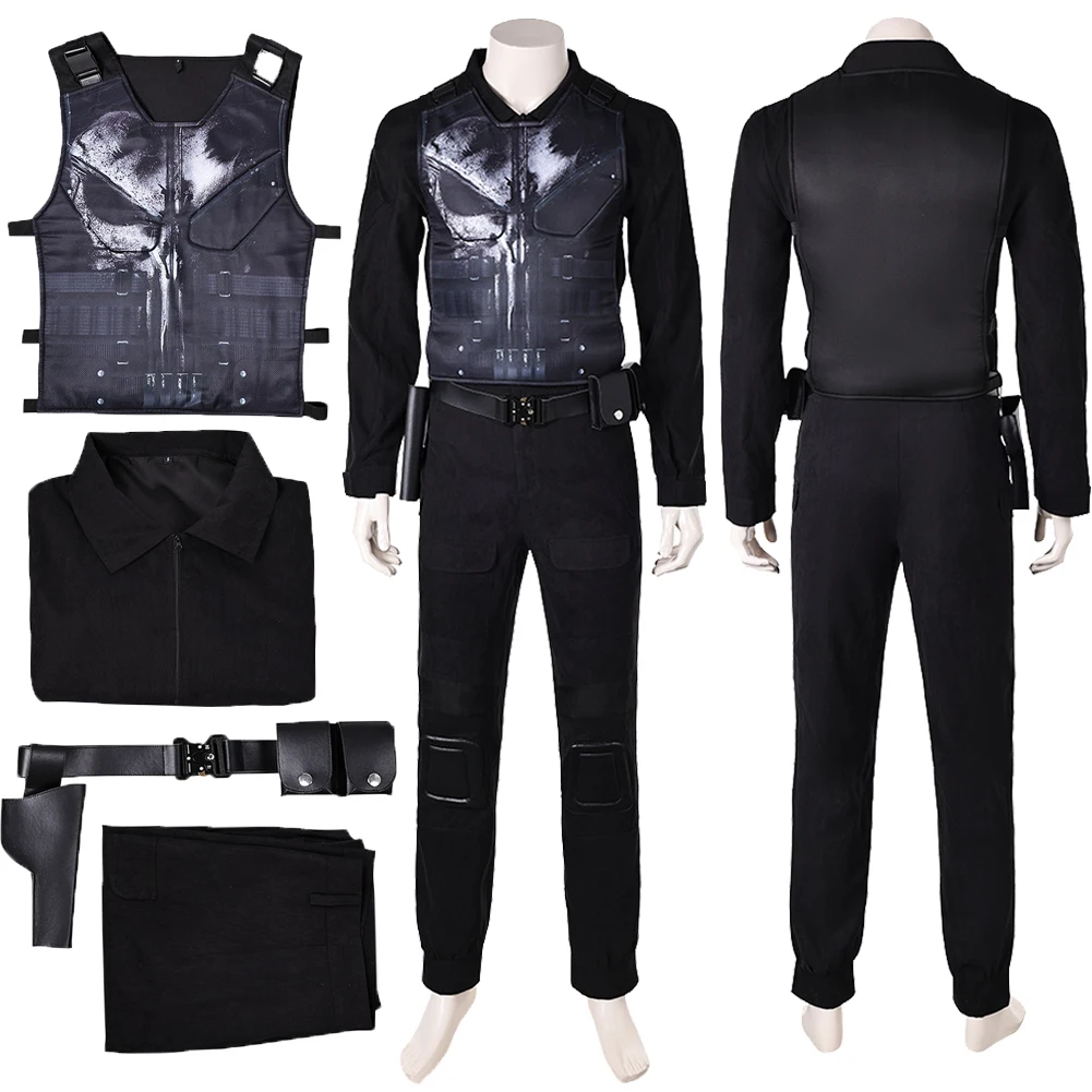 Frank Castle Cosplay Fantasy Clothing 2025 TV Daring Devil Villain Punish Costume Disguise Adult Men Roleplay Fantasia Outfit