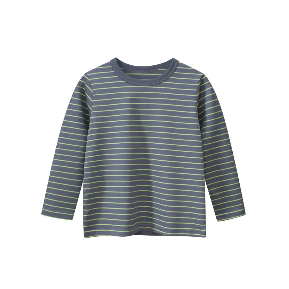 Children's Clothing Long Sleeved T-shirt Baby Boy Base Shirt Round Neck Striped Fashion and Comfortable Kids Clothes