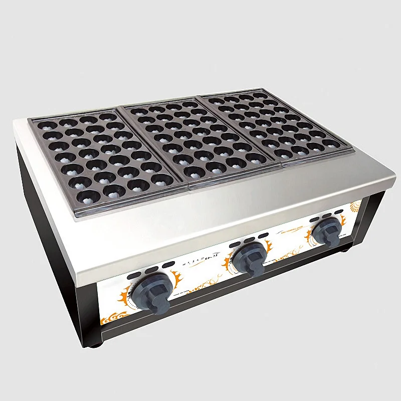 Máquina comercial portátil para fazer bolas de peixe, lanche a gás, máquina de cozimento de polvo, takoyaki doméstico, fabricante de polvo