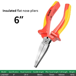 LAOA Insulated Flat Nose Pliers Flat Nose Pliers Flat Nose Pliers Flat Nose Pliers 6-Inch Wire Winding Pliers