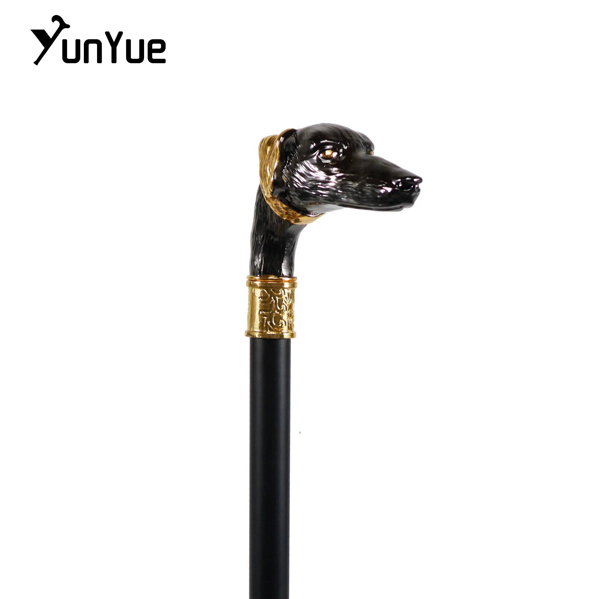 Vintage preto ouro doberman pinscher bengala cavalheiro coleções elegante bengala cosplay fotografia adereços muleta