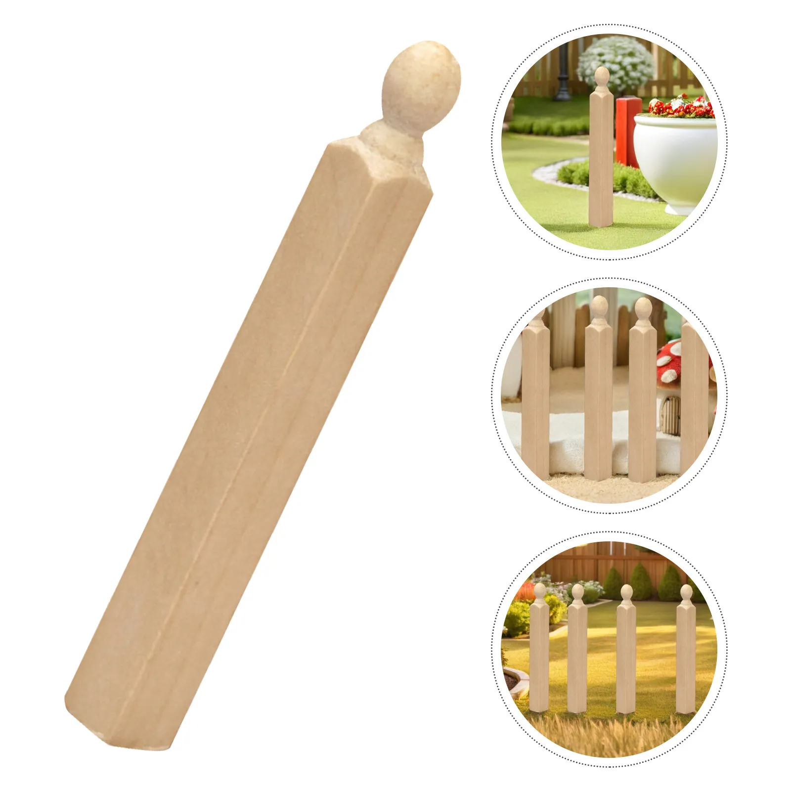 

4Pcs Miniature Wood Pillars Dollhouse Furniture Accessories DIY Material for Stairs Mini House Decoration Micro Landscape Mini