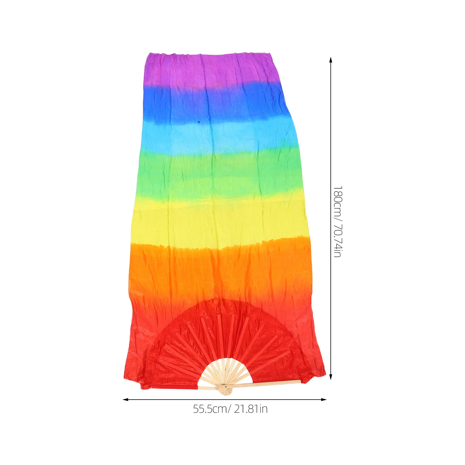 مروحة الرقص التدرج الملونة 180 سنتيمتر طويلة الرقص الشرقي الحرير الحجاب مرحلة الأداء الدعامة مروحة اليد خفيفة الوزن للنساء