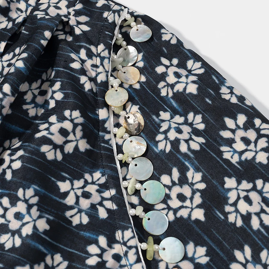 

JNLEAOG Faionable Beaded Print One-Piece Suit Women's Low Waist French Sle Embroidered PVC Cake Skirt Ci Walk Suit