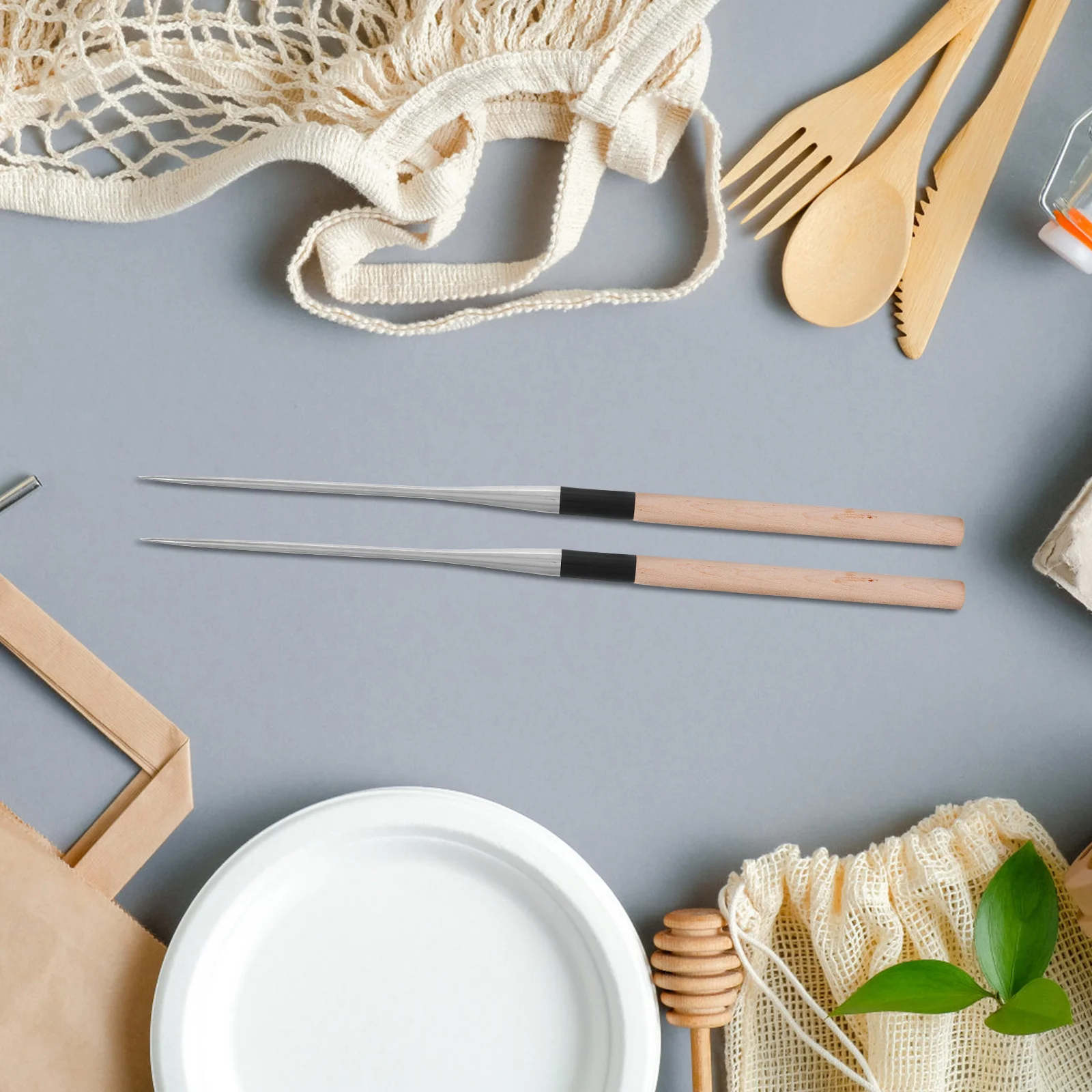 

2 pcs Octopus Balls Chopsticks Stainless Steel Long Reusable Sushi Cooking Tools Japanese Restaurant Pointed Tip Sashimi Fillet