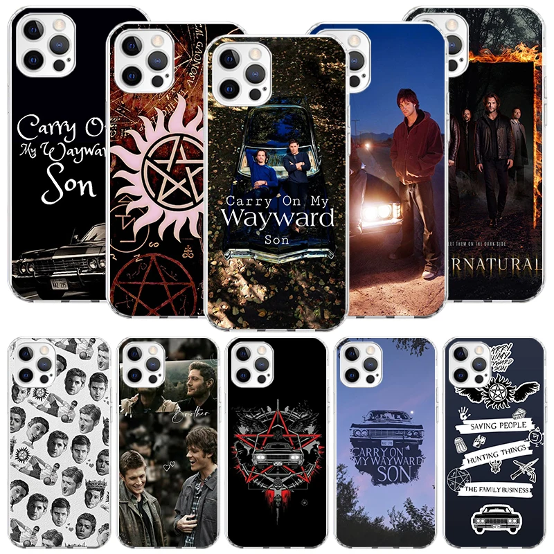 Custodia per telefono Babaite Supernatural SPN Dean e Sam per Apple iPhone 15 14 13 12 Mini 11 Pro XS Max XR X 7 + 8 Plus SE Soft Shell C