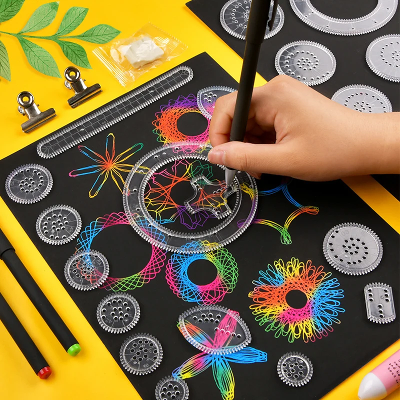 Spirograph Drawing Toys Set Interlocking Gears Wheels Painting Drawing Accessories Creative Educational Toy Spirographs