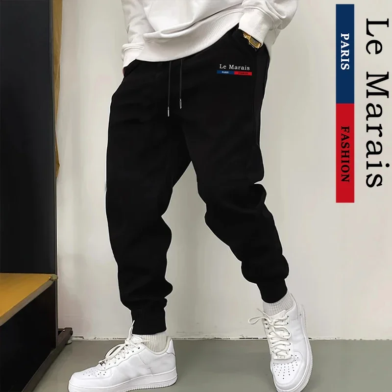 

Fashion Autumn Winter Simple Men's Sweatpants Print Versatile Gym Comfort Soft Sport Casual Trousers Drawstring Hot Sale Jogging