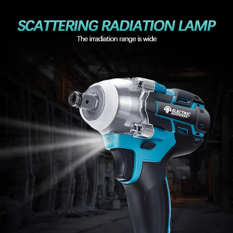 Electric Goddess DTW285 520N.M Brushless Impact Electric Wrench Cordless Rechargeable Car Repair Tools For Makita 18V Battery