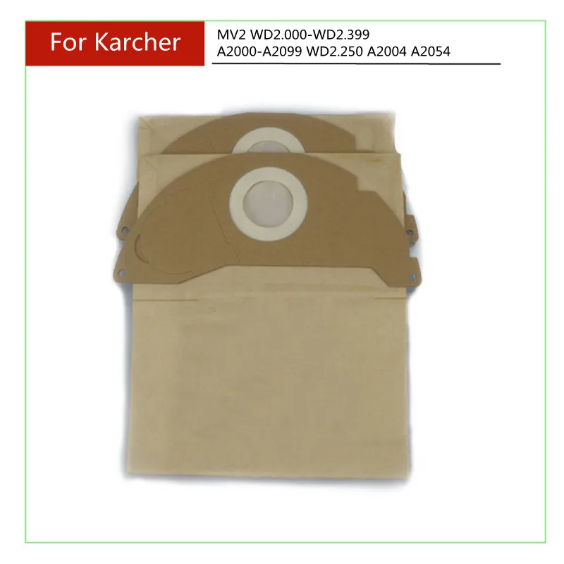 Vacuum Cleaner Paper Dust Bags for Karcher MV2 WD2.000-WD2.399 A2000-A2099 WD2.250 A2004 A2054