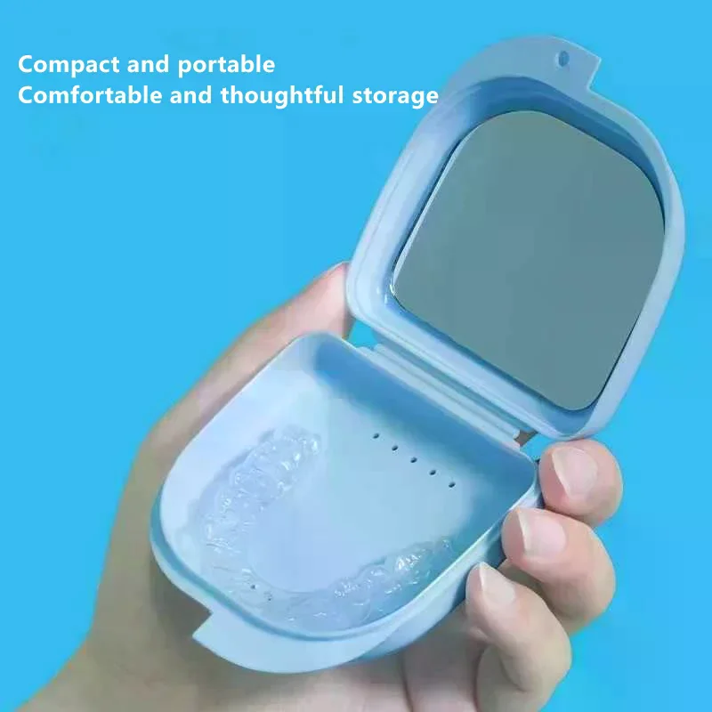 1/5 قطعة صندوق صينية أسنان مع مرآة صندوق التجنيب الأسنان حافظة بلاستيكية حاوية الأسنان صندوق أسنان حافظة واقية للأسنان الكاذبة #3