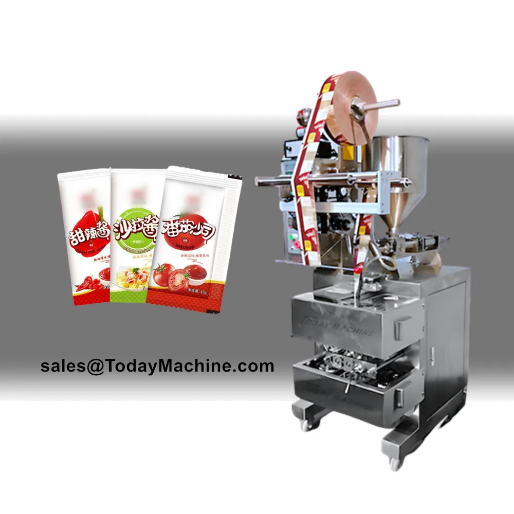 Automatic Water Oil Cosmetic Cream Jam Milk Sample Sachets Packaging Machine