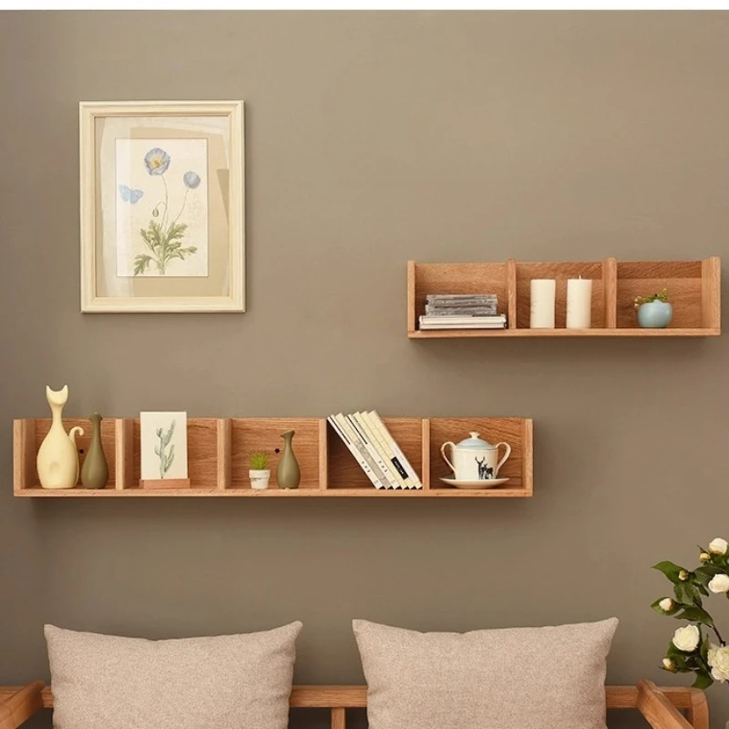 

‌ Набор полков из цельного дерева, нержавеющая настенная решетка, модульный органайзер для фона, плавающий шкаф-витрина - креативный домашний декор