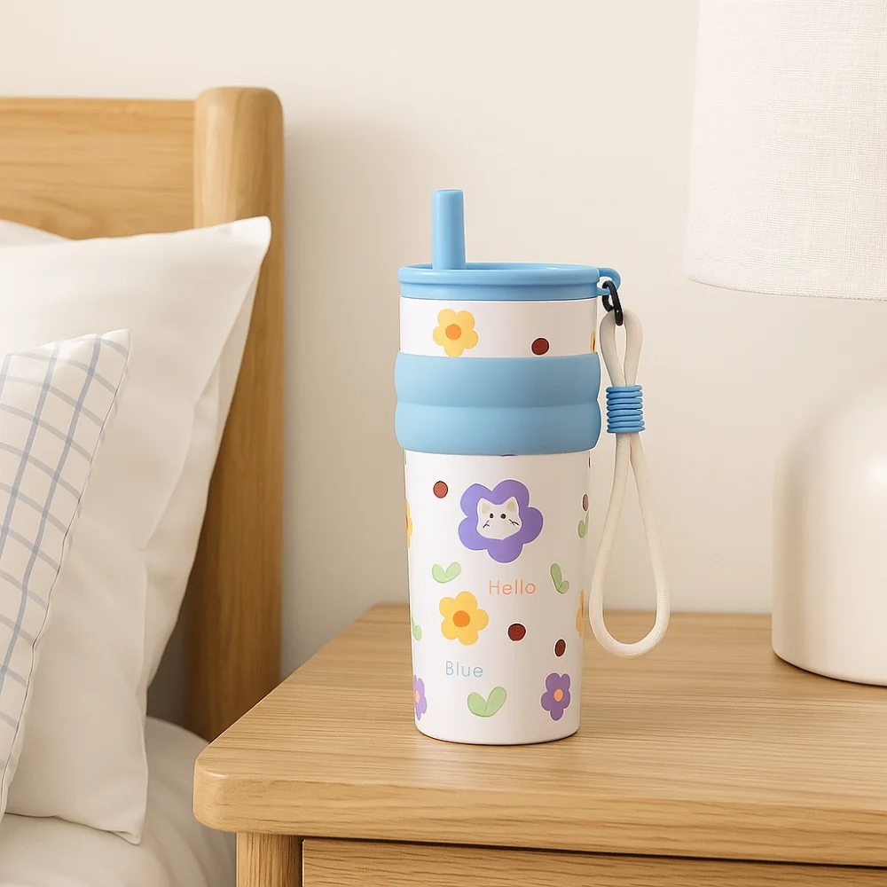 

Stainless Steel Insulation Cup Large Capacity Leak-Proof Vacuum Flask High-Capacity 600ml Thermos Water Bottle