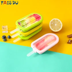 FAIS DU Stackable Popsicle Molds Reusable Silicone Ice Cream Mold DIY Dessert Ice Cream Mold with Stick Multicolour Silicone