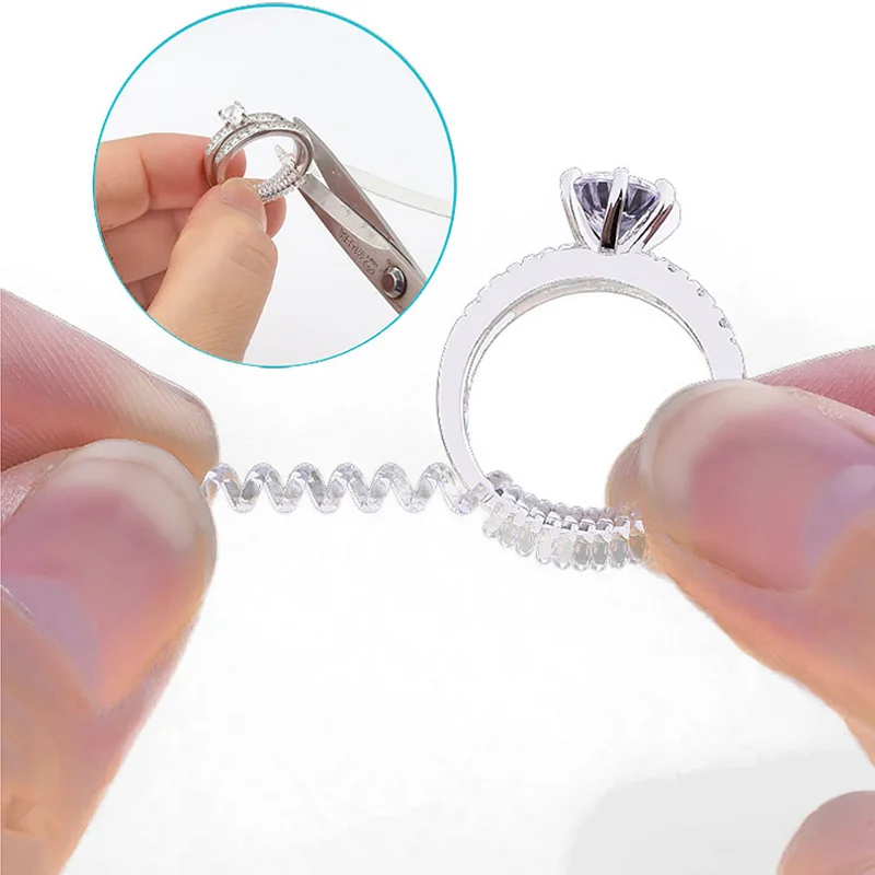 

Spiral Based Ring Size Adjuster Jewelry Tools Guard Tightener Reducer Transparent Spring Rope Resizing Tool DIY Jewelry Parts