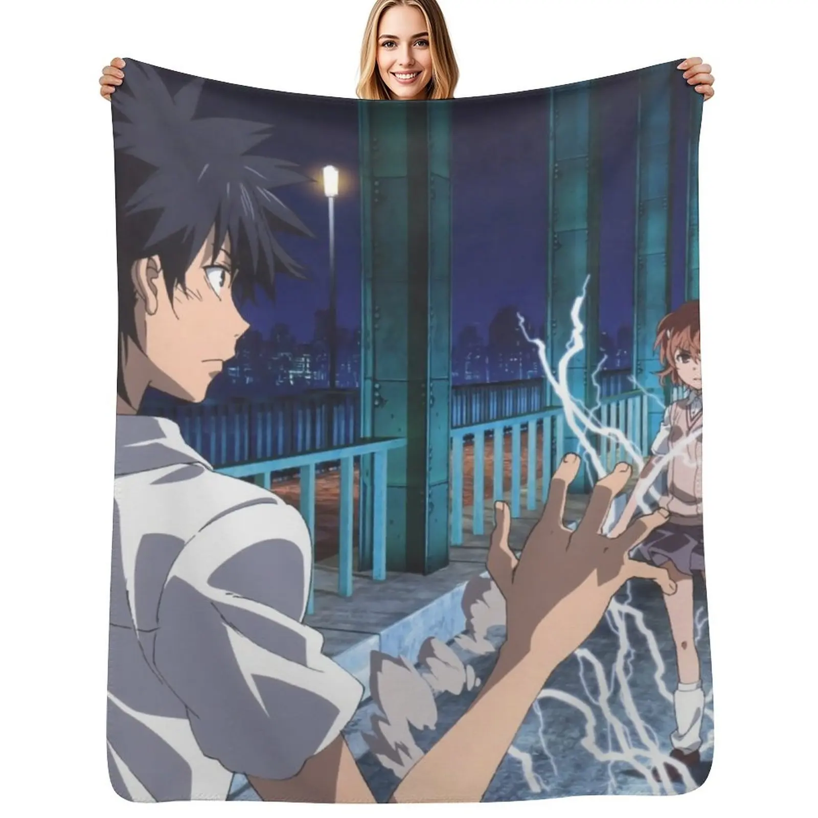

Toaru Series - Misaka Mikoto & Kamijou Touma Throw Blanket Beach cosplay anime Retros Nap Blanket