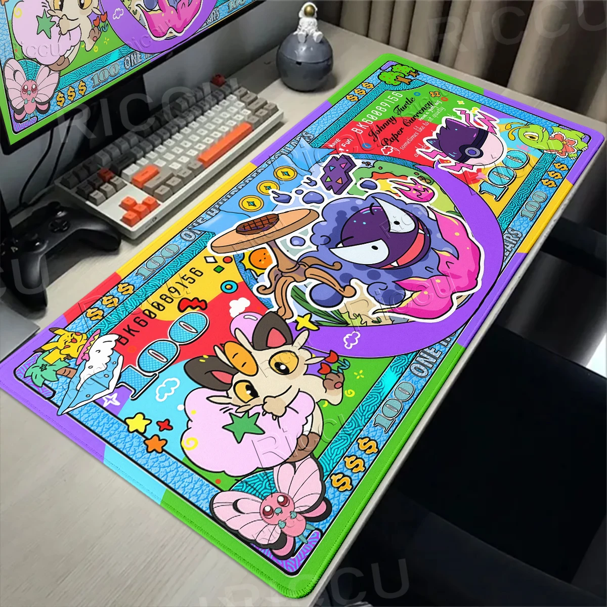 Anime Mouse Pad Large Gamer Keyboard Mouse Mat Pokemon Eevee Pikachu Gengar Mousepad XXL E-Sports Playmat PC Gaming Accessories