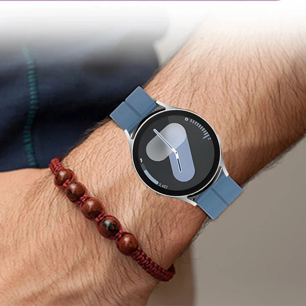 22mm 20mm Silicone Strap for Samsung Galaxy Watch 7 6 5 4 Huawei Watch GT5/4 46mm Magnetic Replacement Wristband for Amazfit GTR