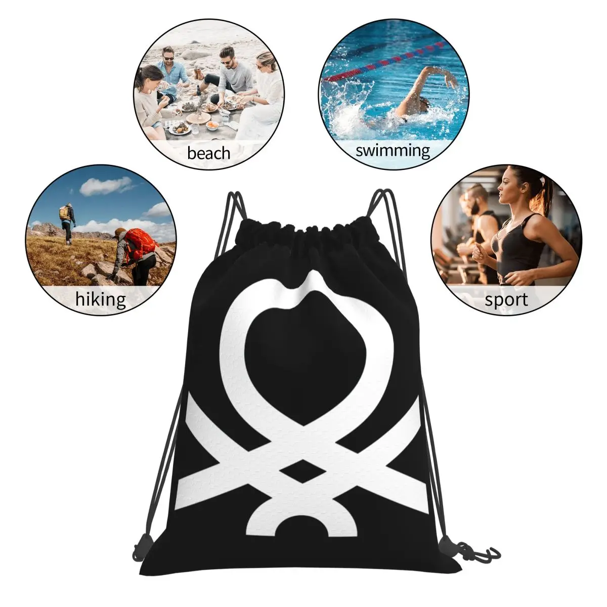 United Colors Of Benetton Backpacks Multi-function Portable Drawstring Bundle Pocket Sports Bag Book Bags For Travel School