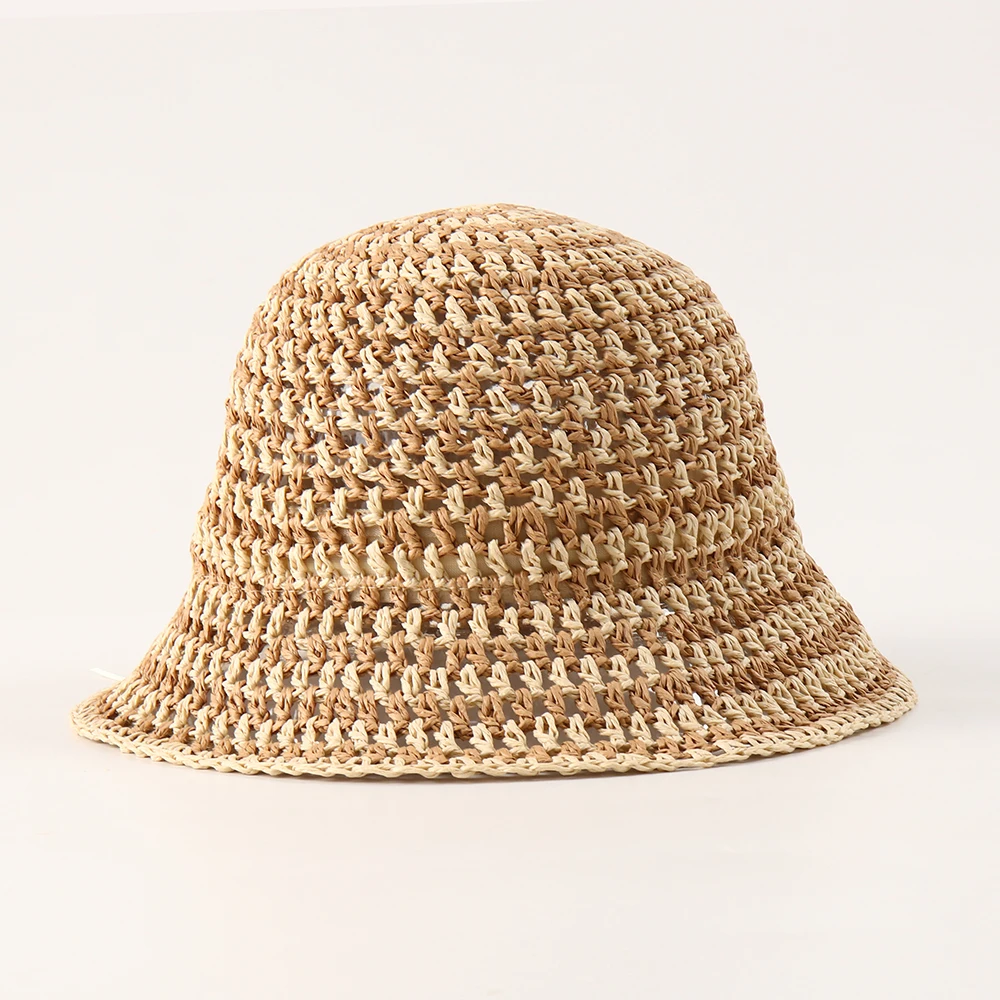 

handmade stripe bucket for women soft foldable beach hats ladies summer sun hat uv protection on holiday