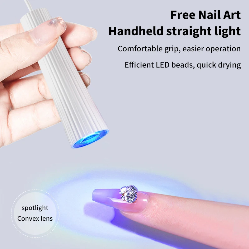 Mini UV LED Nail Lamp Machine Handheld Quick Drying Varnish Gel Polish Curing Nails Dryer USB Cable Nail Art Flashlight Pen