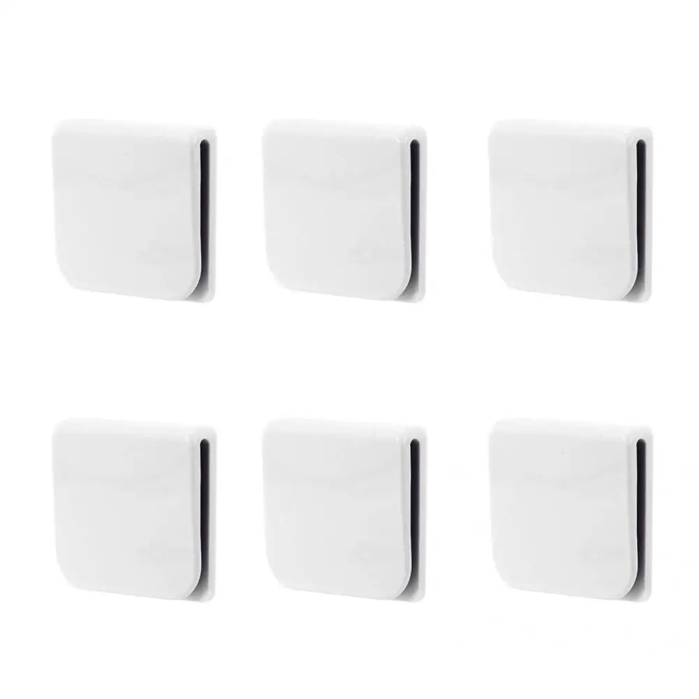 6Pcs High Quality Self Adhesive Clip Durable White Shower Curtain Clips for Home Windproof Stop Clips