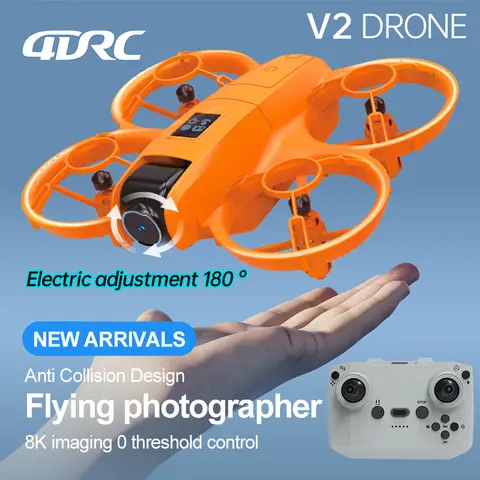 V2 Mini Drone 8K Professione 180 °   Telecamera grandangolare HD WiFi FPV RC Dron Altezza Mantieni elicottero pieghevole Quadcopter Giocattoli per bambini