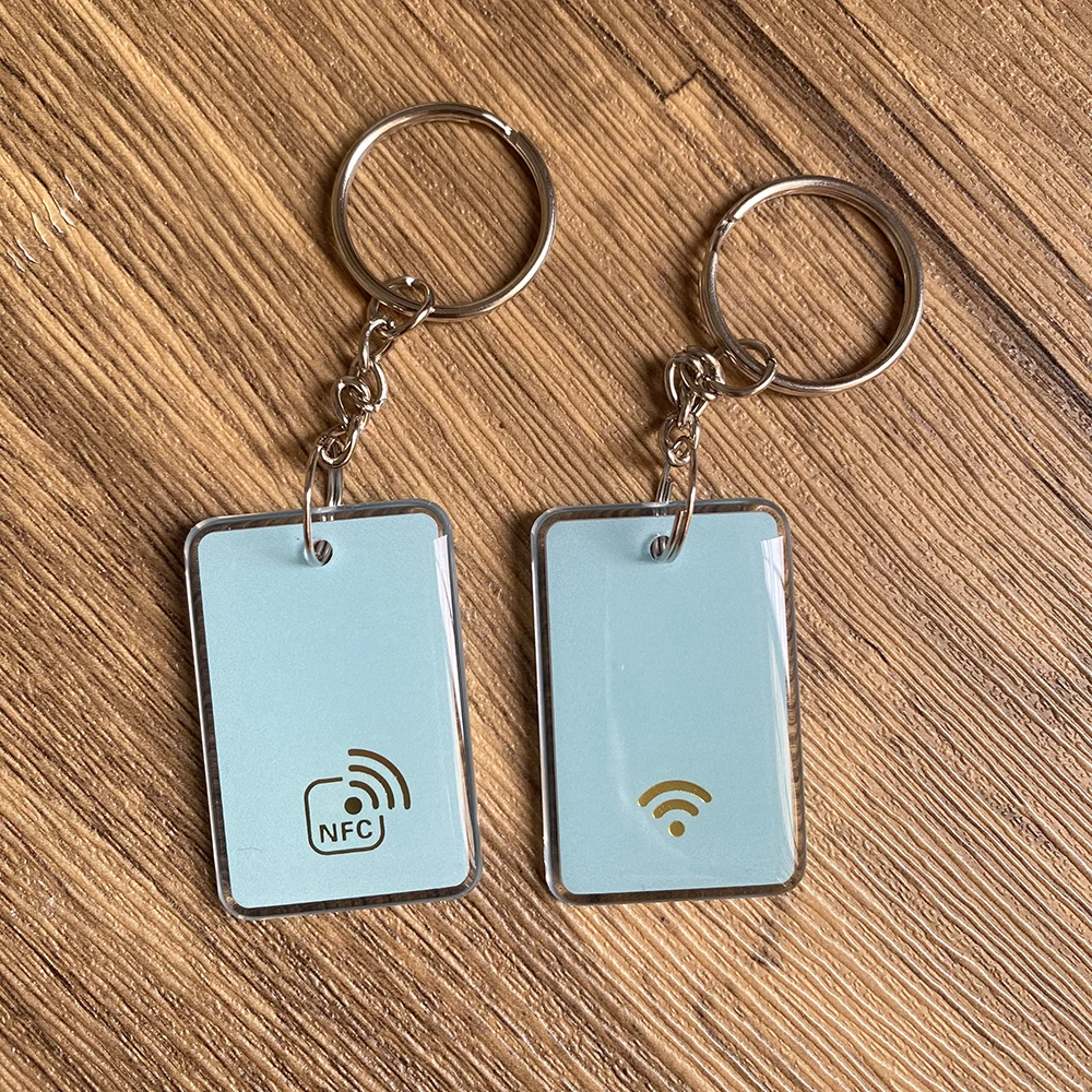 Black NFC Tap tag Waterproof Cool Epoxy NFC Keychain for Social Media Connect Sharing