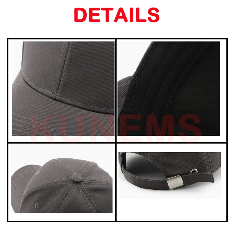 KUNEMS Custom Baseball Cap for Men and Women Fashion DIY Cotton Solid Color Print Letter Embroidery Thick Hat Wholesale Unisex