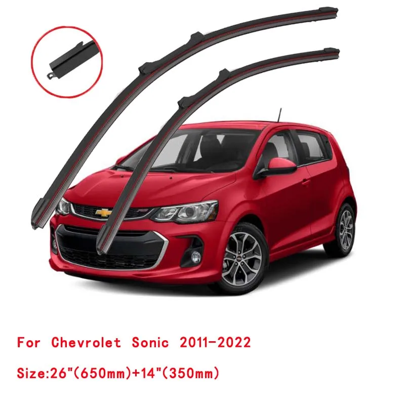 For Chevrolet Sonic LS LT LTZ Base Sedan Hatchback 4-Door Model 2016 2018 2020 2021 2022 Double Rubber Windshield Wiper Blades