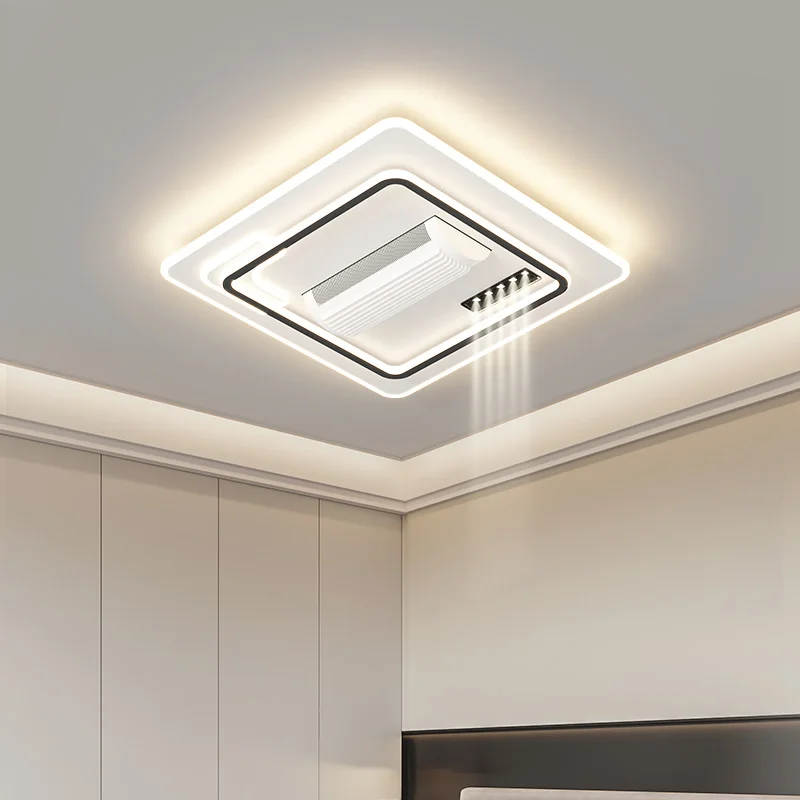 Imagem -03 - Modern Nordic Estilo Ventilador de Teto com Luz Led Bladesess Fan Lâmpada Led para Quarto Sala de Estar Escritório