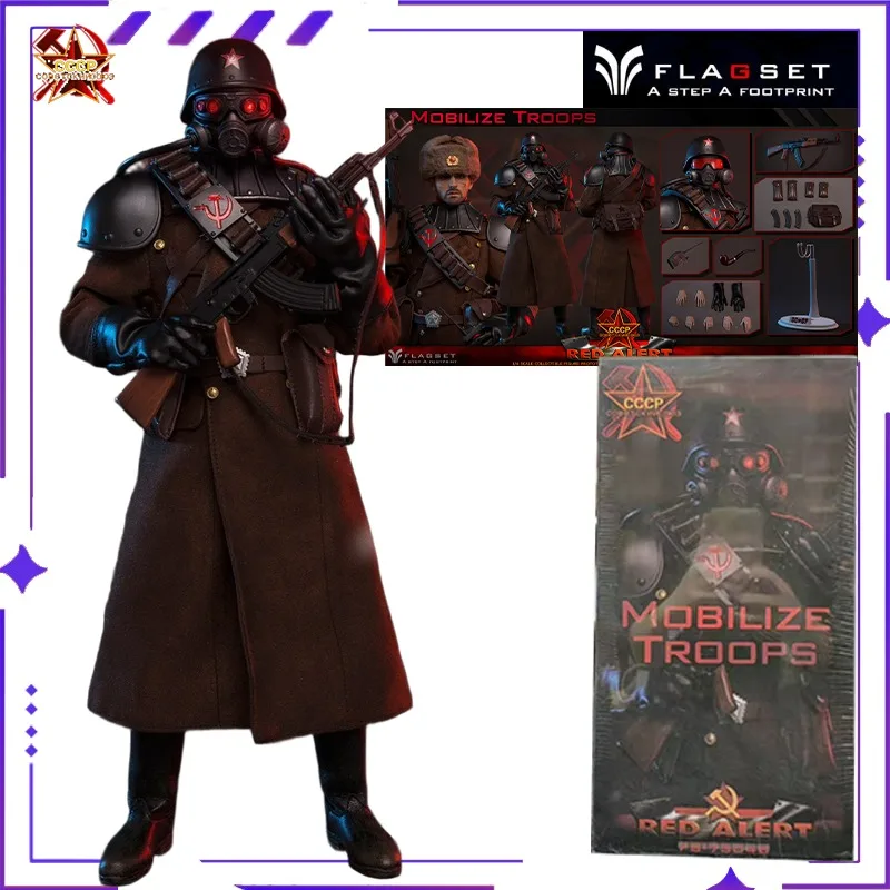 

In Stock FLAGSET Original FS-73046 1/6 Red Alert - Soviet Mobilization Troops Mobile Soldier Doll Model HandmadeToy Gift Collect