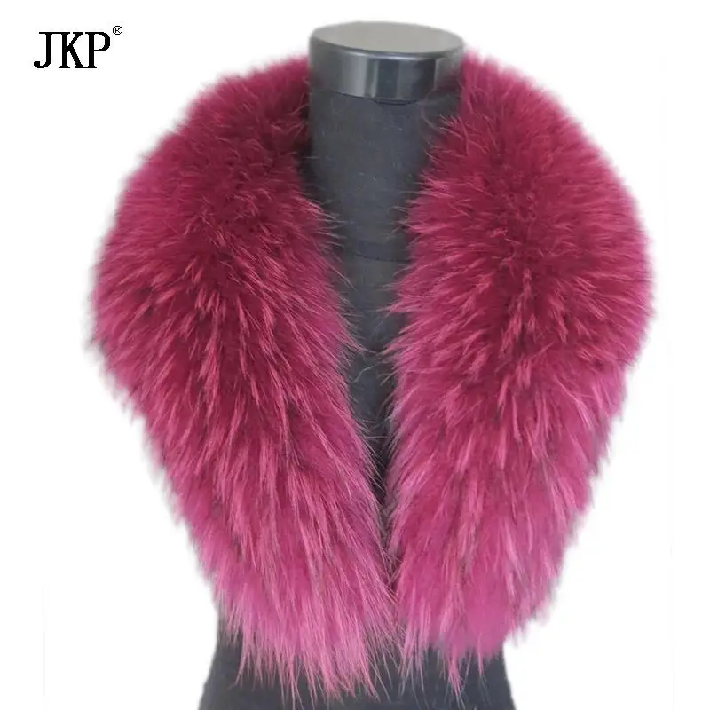 New Genuine raccoon fur collar fashion Scarf Winter Hood Fur woman Shawl Multicolor warm Scarf Winter Coat Fur Scarves