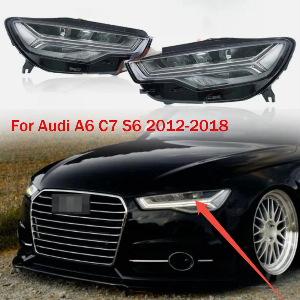 

Пара светодиодных фар для Audi A6 C7 S6 2012-2018, матричные линзы, ходовые огни, указатели поворота, автомобильные фары в сборе