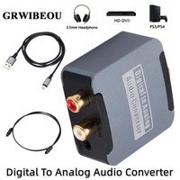 Digital To Analog Audio Converter 192KHz Toslink Coaxial Signal To RCA R/L Audio Decoder DAC Amplifier Decoder for TV Converter