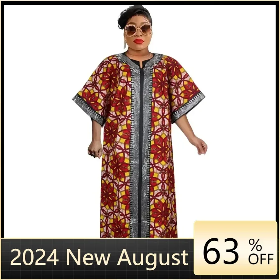 

2024 African Dresses for Women Traditional Africa Clothing Dashiki Ankara Print Robe Kaftan Wedding Party Evening Gown Outfits