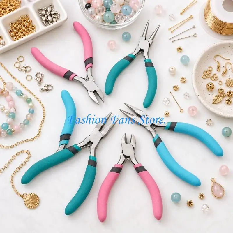  Padded Handle Jewelry Pliers for Earring Hooks and Jump Rings