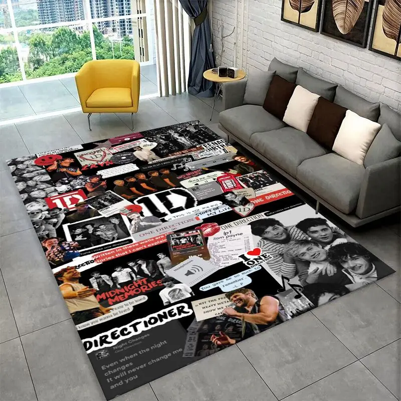 Popular One D-Direction Singer 1D Non-Slip Area Rug for Living Room,Bedroom,Playroom,Carpet Floor Mat Home Decor Rug  Room
