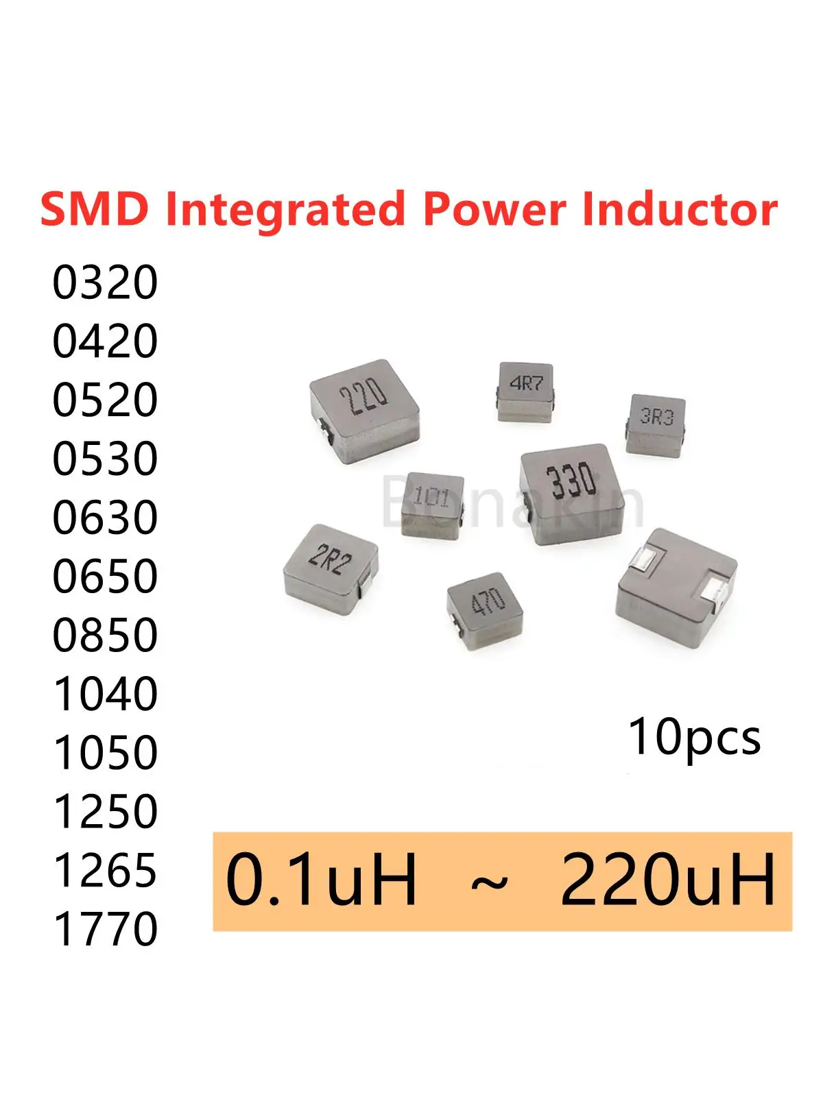 10 szt. Dławik zintegrowany SMD 0420 0520 0530 0630 0650 0850 1040 1050 1250 1265 1770 4,7uH 10uH 22uH 47uH Indukcyjność SMD — zdjęcie produktu 2