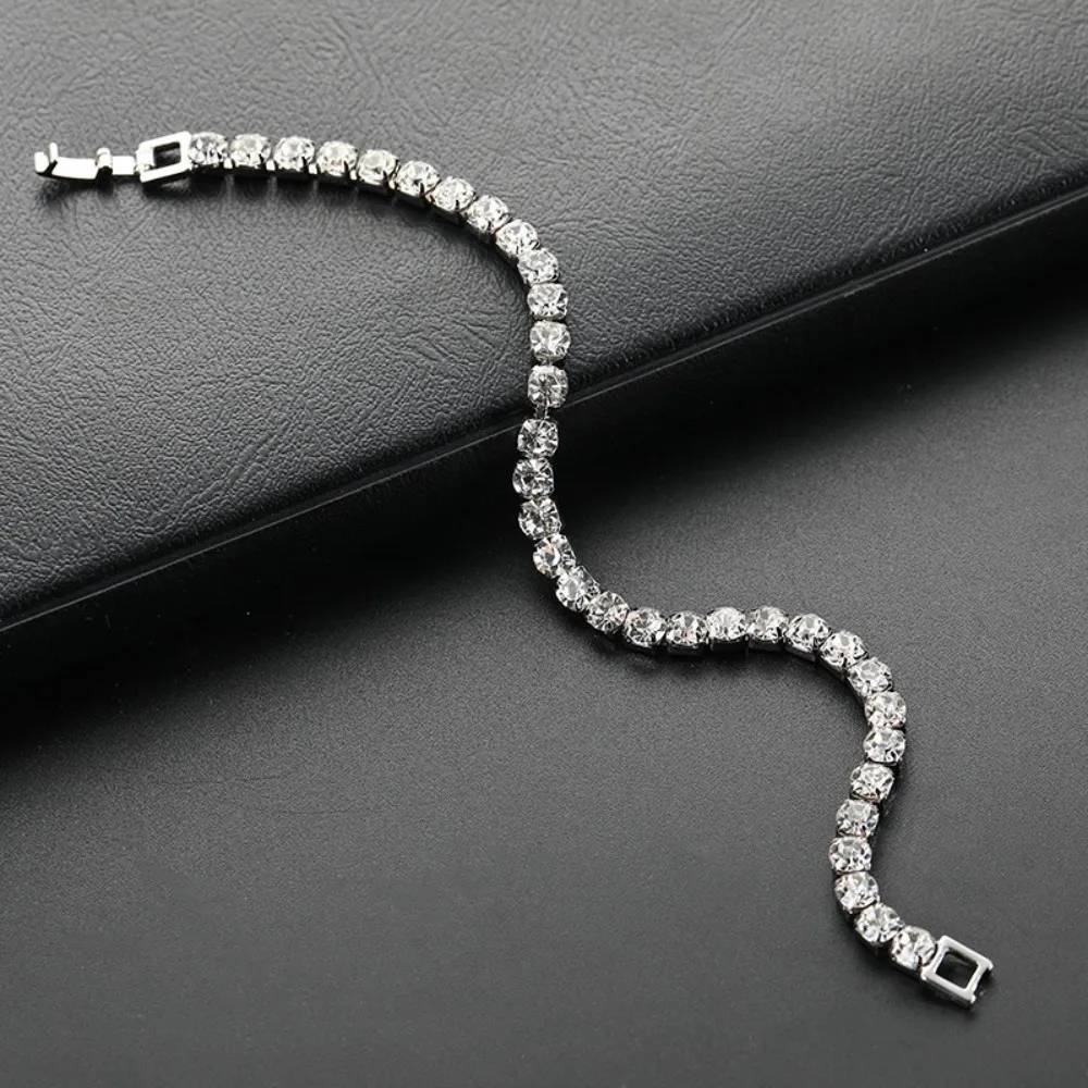 Water Drill Heart Encrusted Roman Bracelet Minority Design Sense Ins Simple Crystal Zircon Wedding Bracelet