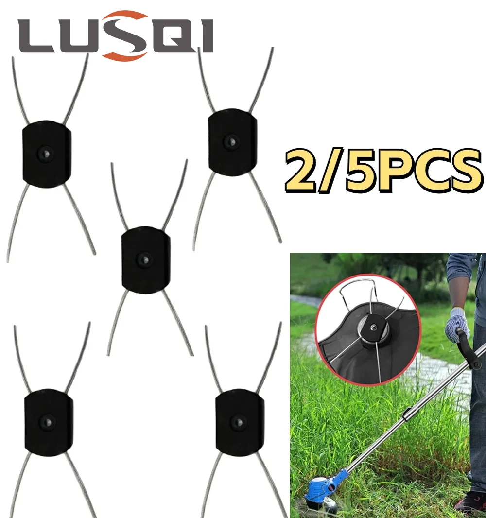 LUSQI 2/5pc Grass Trimmer Head Electric Weed Eater Head Replacement Steel Wire Line Trimmer Trimmer Head for Grass Trimmer